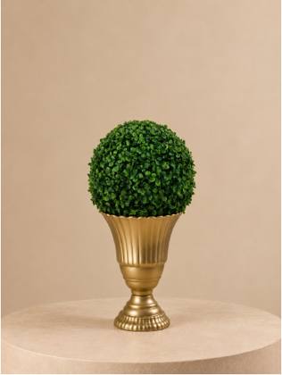 Vaso com bolinha de folhagem